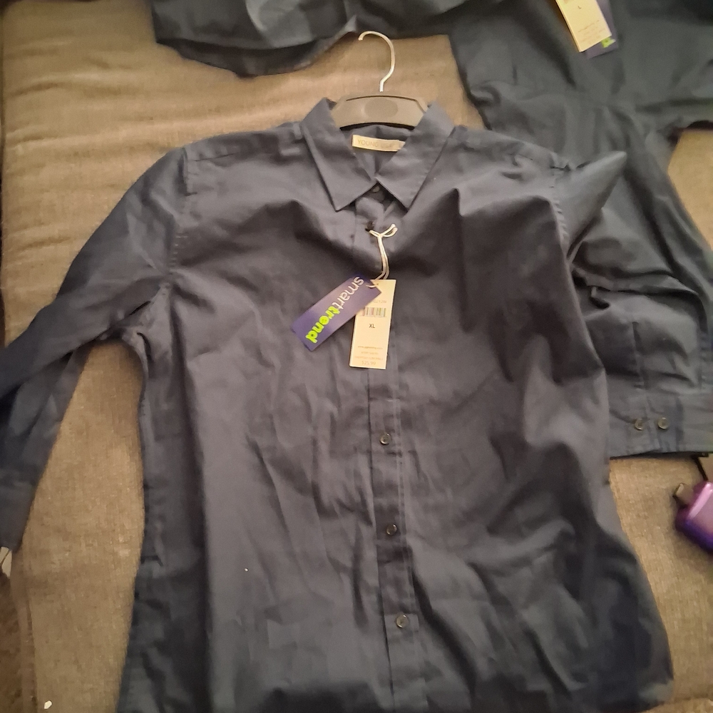 Women's Navy Button Down Shirt